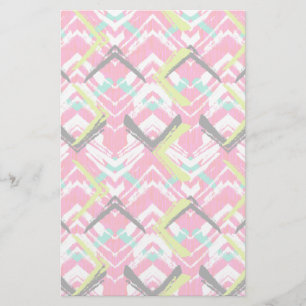 hand plockade Rosa Zig Zag Mönster Brevpapper