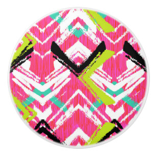 Hand plockade Rosa Zig Zag Mönster Knopp