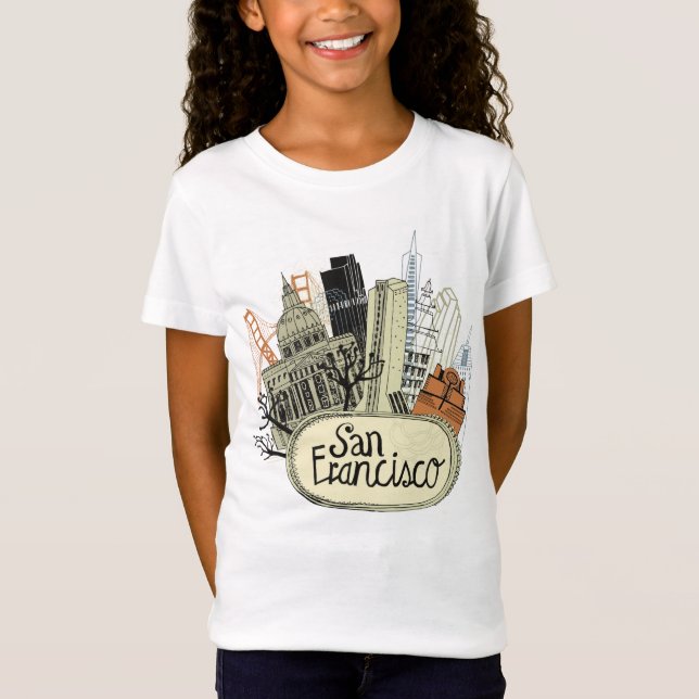 Hand plockade San Francisco T Shirt (Framsida)