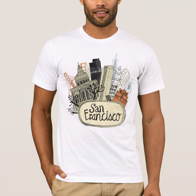 Hand plockade San Francisco T Shirt (Framsida)