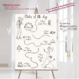 Hand plockade Scribbl retro Bröllop tidslinje Poster