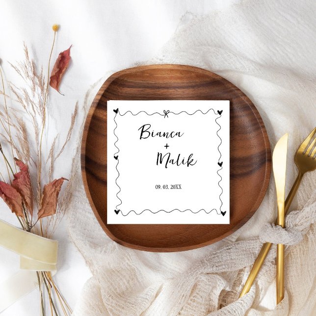 Hand plockade Scribble Black illustration Bröllop Pappersservett (Skapare uppladdad)