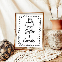 Hand plockade Scribble Cocktail Gift and Cards Poster