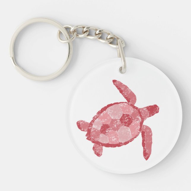 Hand plockade Sea Turtle Nyckelring (Framsidan)