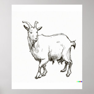 hand plockade sketch av får i Ukiyo-E Stil art Poster