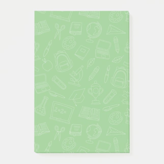 Hand plockade skolförråd Mönster Post-it Block (Framsida)