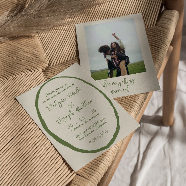 Hand plockade-skrivet foto Bröllop Inbjudningar (Skapare uppladdad)