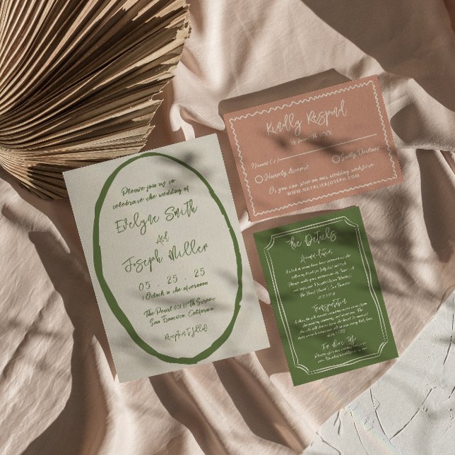 Hand plockade, skrivet unikt Bröllop Inbjudningar (Skapare uppladdad)