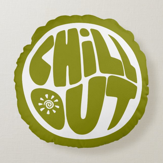 Hand plockade-skrivfras i form av boll rund kudde (Framsidan)