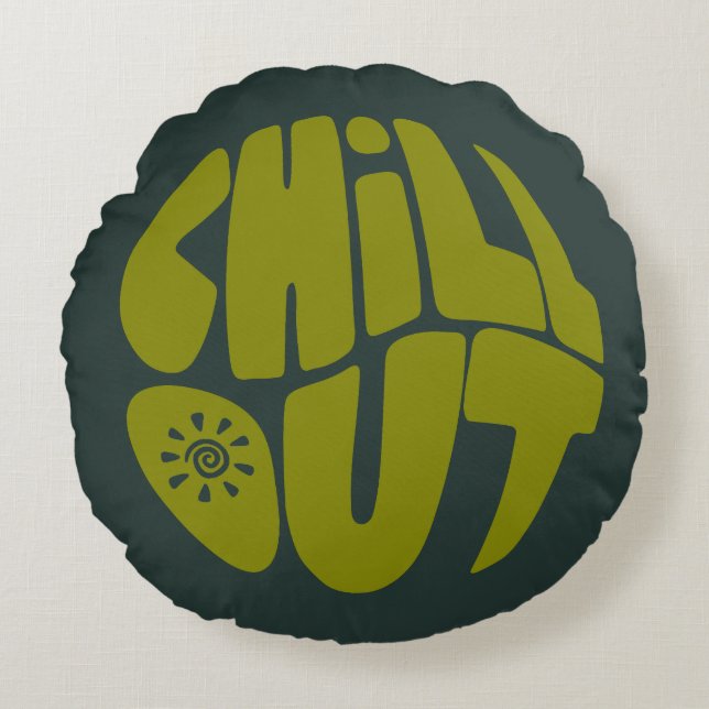 Hand plockade-skrivfras i form av boll rund kudde (Framsidan)