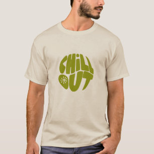 Hand plockade-skrivfras i form av boll t shirt