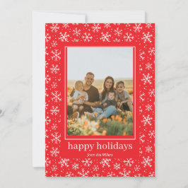 Hand plockade snöflingor mönster Helgdag-fotokort Julkort