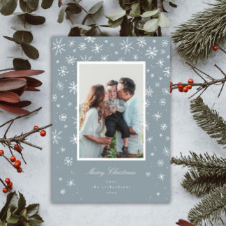 Hand plockade Snowflake Helgdag Card Julkort