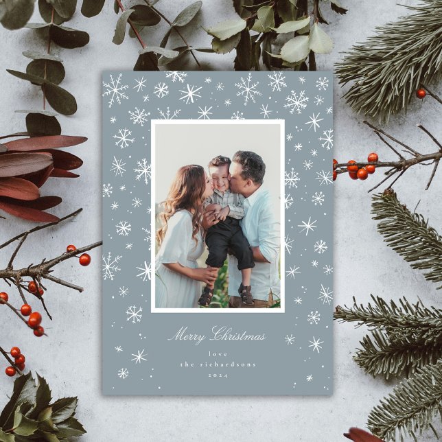 Hand plockade Snowflake Helgdag Card Julkort (Skapare uppladdad)