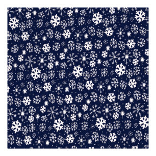 Hand plockade Snowflake Snöstorm med marinskt kol Fototryck