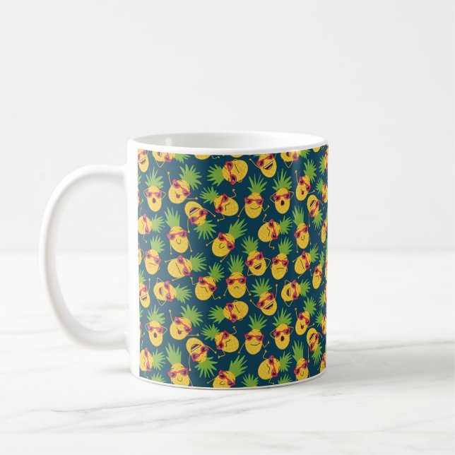 Hand plockade, sömlös bakgrund med hand dr kaffemugg (Vänster)