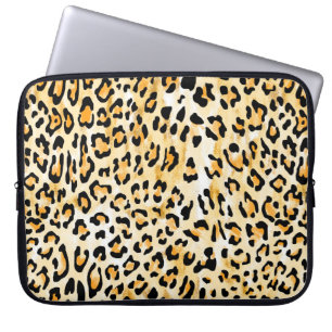 hand plockade sömlös gult och vit färg leopard laptop fodral