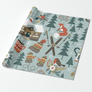 Hand plockade sömlös vintage mönster med söt förgr presentpapper