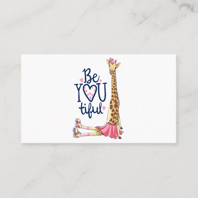 Hand plockade söt giraffeillustration visitkort (Framsida)