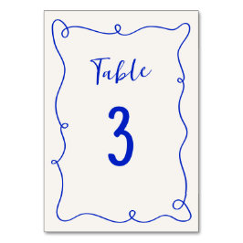 Hand plockade Squiggle Ram Bröllop Bordsnummer