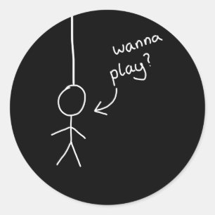 hand plockade Stick "hangman" figur-dekal Runt Klistermärke