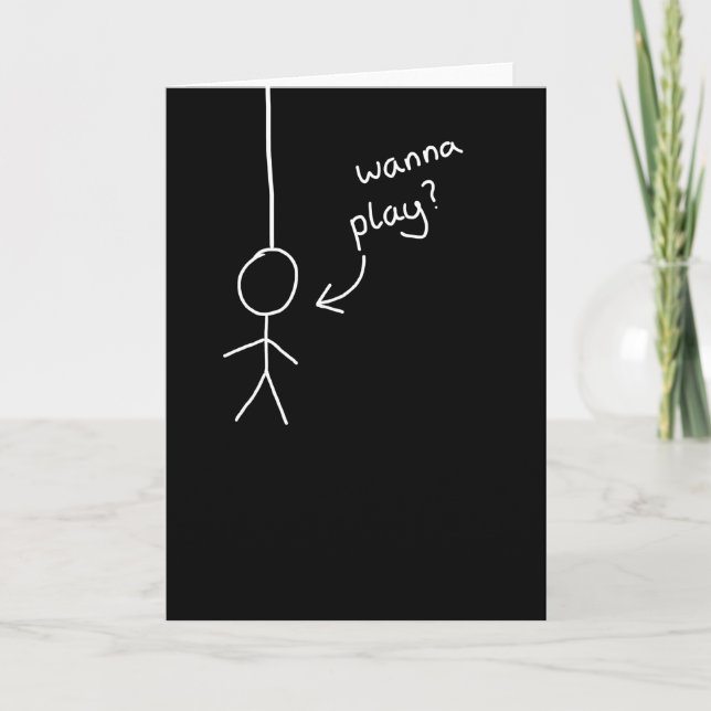 hand plockade Stick "hangman"-figur-kort Kort (Framsida)