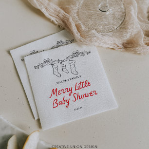 Hand plockade Stockings Merry Little Baby Shower Pappersservett