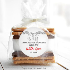 Hand plockade Stockings Merry Little Baby Shower Runt Klistermärke