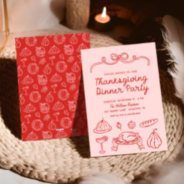 Hand plockade Stollig Bow-Thanksgiving, middag Inb Julkort