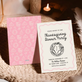 Hand plockade Stollig Bow-Thanksgiving, middag Inb Julkort