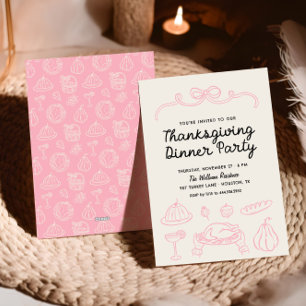 Hand plockade Stollig Bow-Thanksgiving, middag Inb Julkort