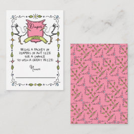 Hand plockade Stork Vapensköld Diaper Raffle Card Tilläggskort