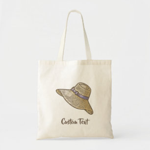 Hand plockade Straw Hat Beige Tygkasse