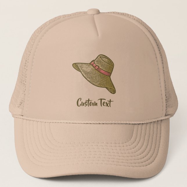 Hand plockade Straw Hat Gult Keps (Framsida)