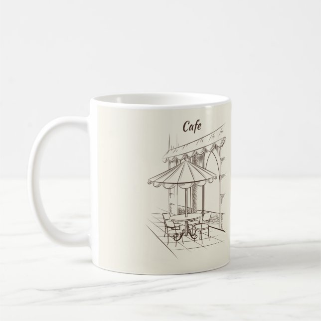 Hand plockade Street with Cafe' Kaffemugg (Vänster)