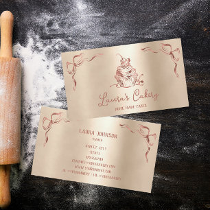 Hand plockade Sweet Cuptårta Bakery Pastry Chef Visitkort