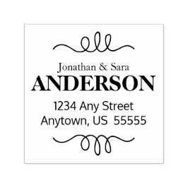 Hand plockade Swirl-dekorfärg, Returadress Självfärgande Stämpel