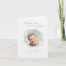 Hand plockade Sympathy Memorial-Tack med foto Tack Kort