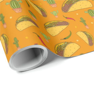 Hand plockade Tacos och Chillies mexikanska Food M Presentpapper
