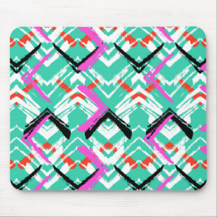 Hand plockade Teal Zig Mönster Musmatta
