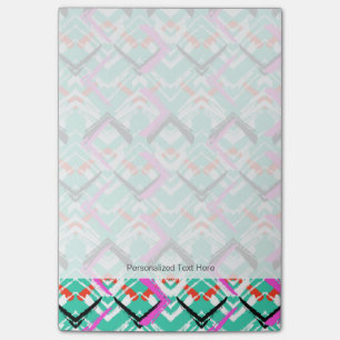 Hand plockade Teal Zig Mönster Post-it Block