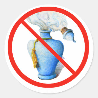 Hand plockade-tecken: Inga Parfym Runt Klistermärke