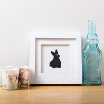 Hand plockade Terrier Silhouette Kanvastryck