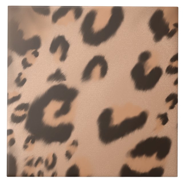 Hand plockade Texturerat leopard Skriv ut Kakelplatta (Framsidan)