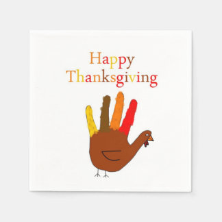 Hand plockade Thanksgiving Turkiet Pappersservett