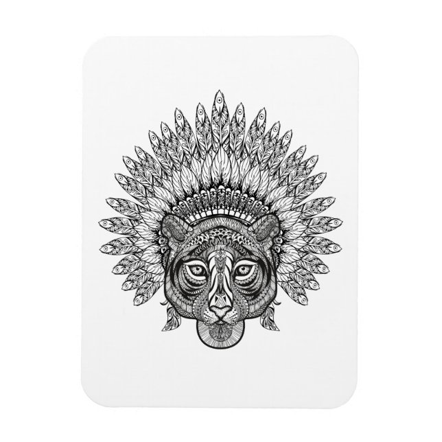 Hand plockade Tiger i Stil Magnet (Vertikal)