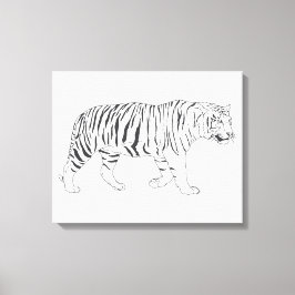 Hand plockade Tiger Teckning Poster Canvastryck
