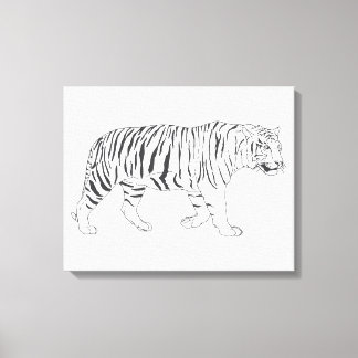 Hand plockade Tiger Teckning Poster Canvastryck