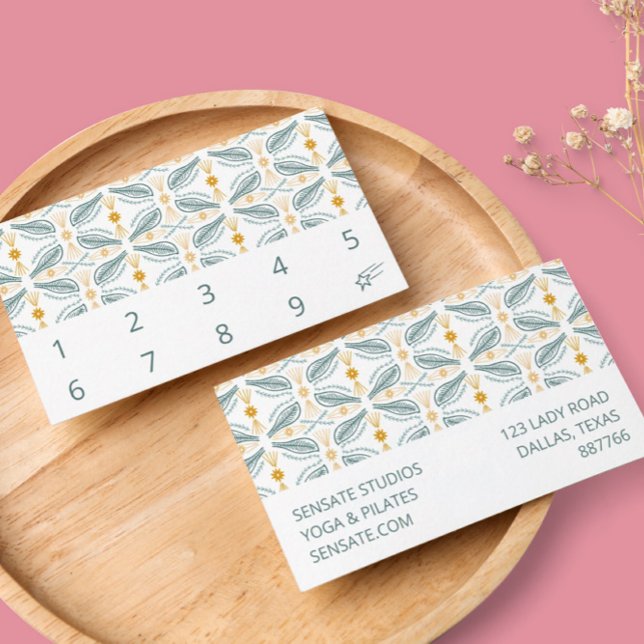 Hand plockade Tile Mönster Enkel Elegant 10 Lojalitetskort (Skapare uppladdad)