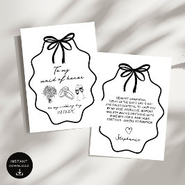 Hand plockade till min Maid of honor på min Bröllo Inbjudningar